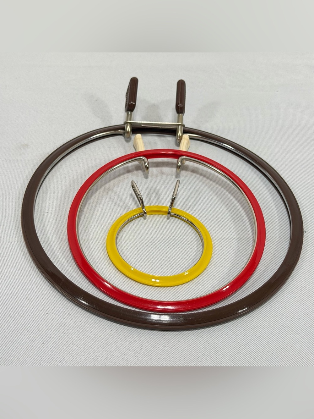 Embroidery Hoop Metal Spring Tension Ring & Frame Cross Stitch Various Lot of 3